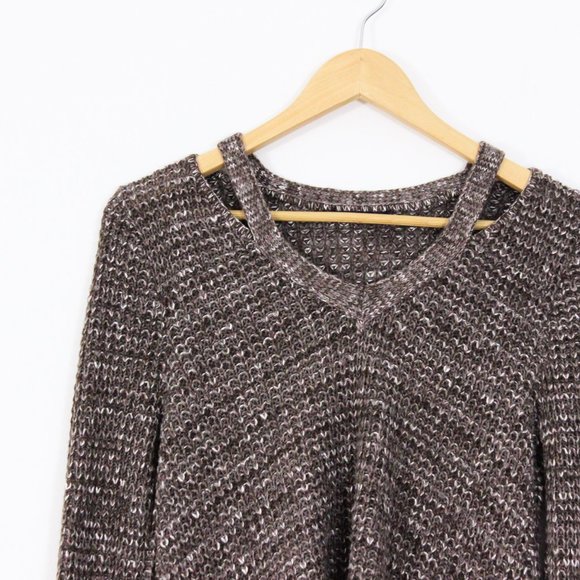 *American Eagle Outfitters V Neck Brown Knitted Sweater - Picture 2 of 6
